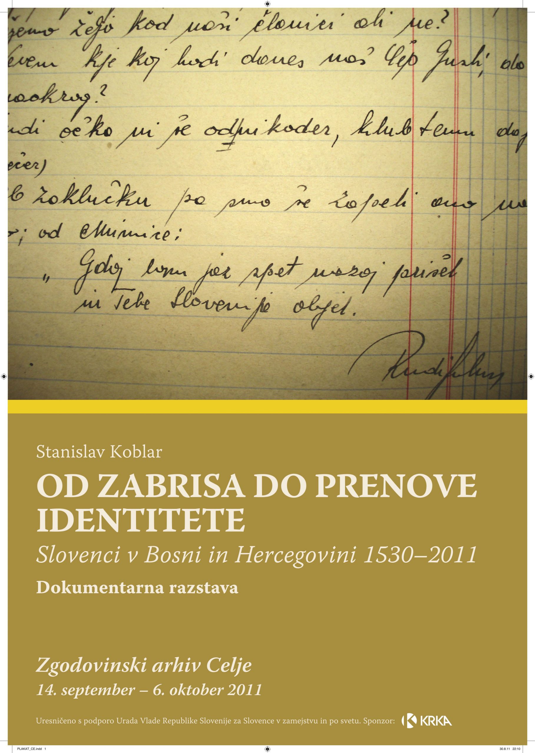 plakat_Slovenci v Bosni 1530-2011